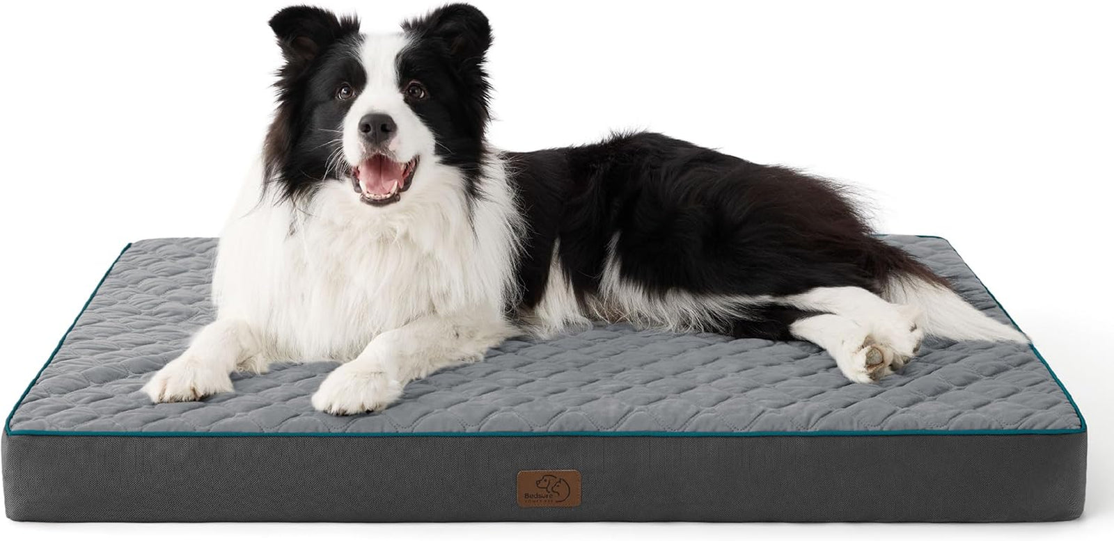 Orthopedic Dog Bed for Large Dogs - Memory Foam, 2-Layer Thick Pet Bed with Removable Washable Cover and Waterproof Lining (36X27X3.5 Inches), Dog Mattress, Grey