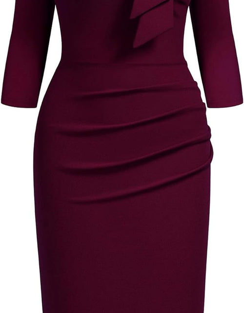 Load image into Gallery viewer, Women'S Retro Half Collar Ruffle Style Cocktail Pencil Dress
