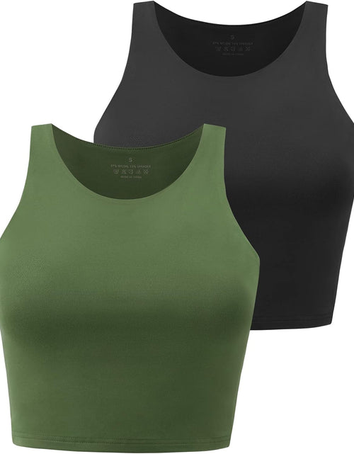 Load image into Gallery viewer, Workout Crop Tops for Women Cropped Racerback Halter Neck Shirts Sleeveless Yoga Tops Pack
