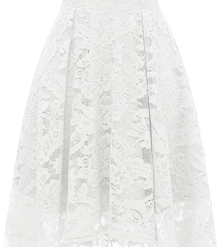 Women'S Halter Floral Lace Cocktail Party Dress Hi-Lo Bridesmaid Dress