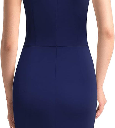 Women'S Retro Ruffle Sleeveless Cocktail Party Pencil Dress