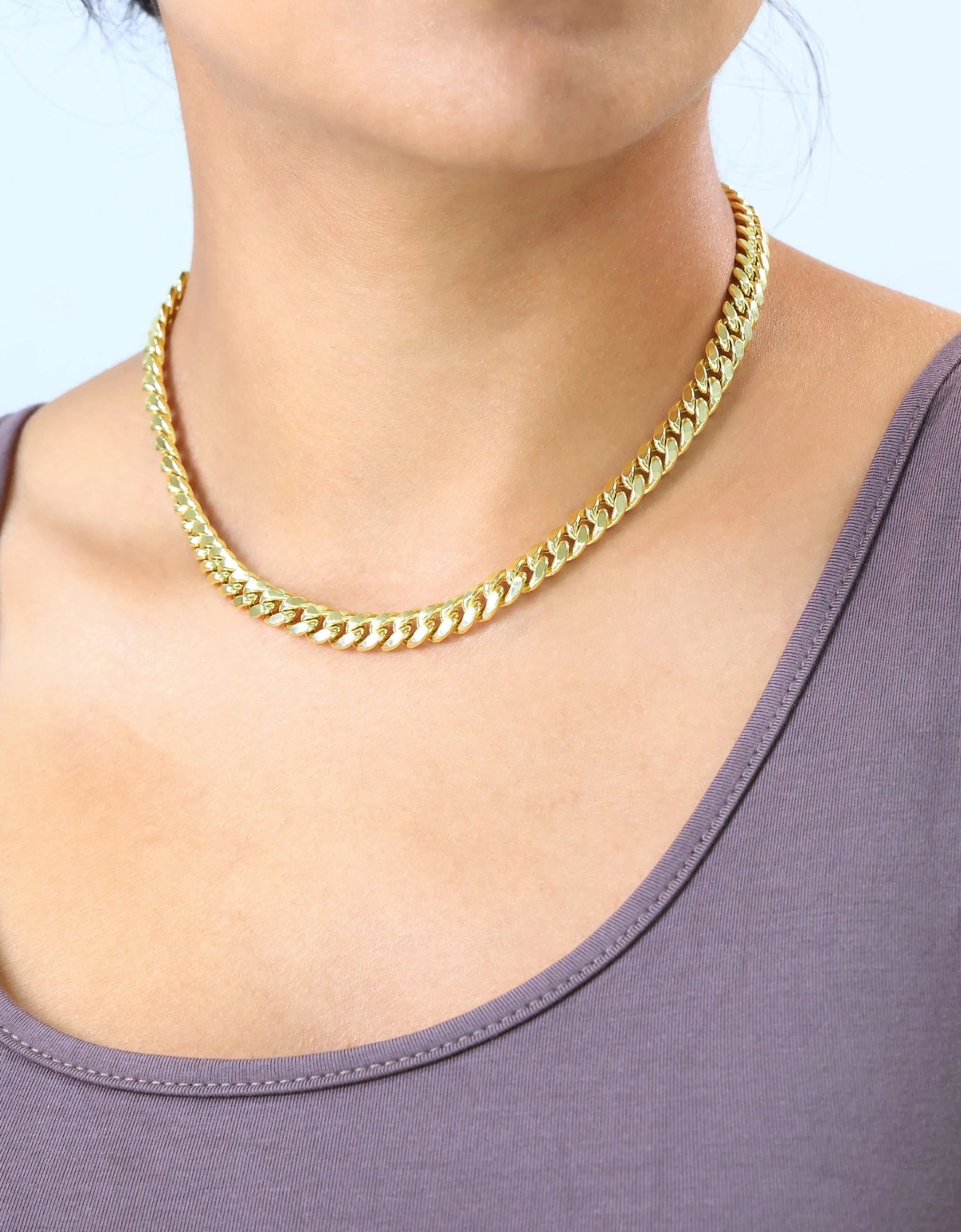 14K Real Yellow Gold Miami Cuban Link 7.5Mm Chain Necklace (16"-30") Italian Jewelry for Men & Women