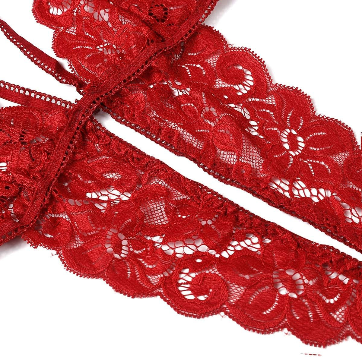 Women'S Deep V Lace Teddy One Piece Lingerie Cutout Strappy Lingerie