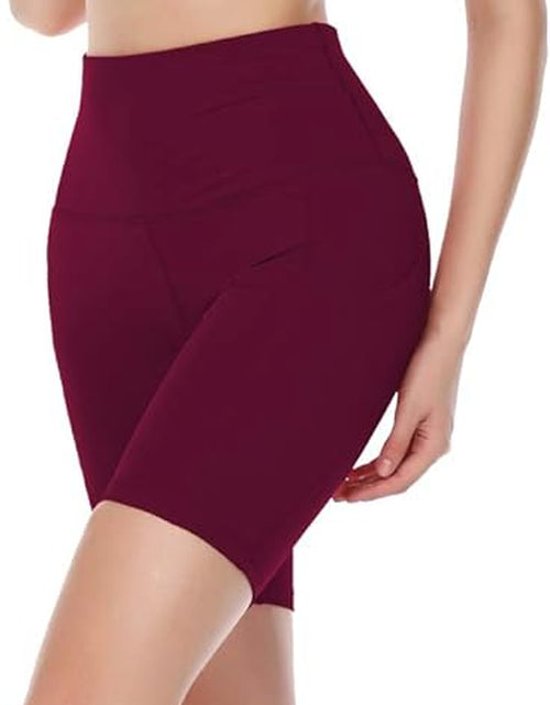 Load image into Gallery viewer, Women'S High Waist Spandex Yoga Shorts for Bike Running Two Side Pockets
