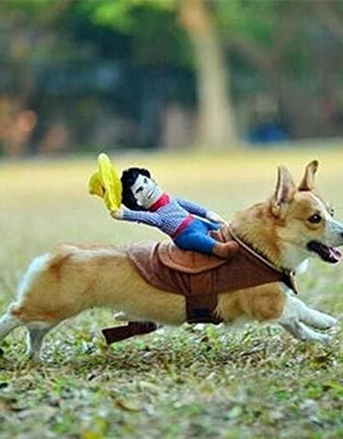 Load image into Gallery viewer, Halloween Cowboy Dog Cat Costume Clothes Novelty Funny Pets Party Cosplay Apparel Dog Riders Clothing
