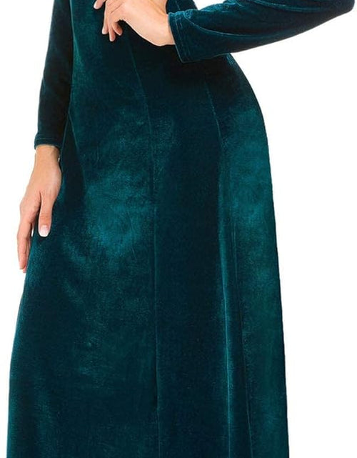 Load image into Gallery viewer, Women'S Elegant Long Sleeve Ruched Velvet Stretchy Long Dress
