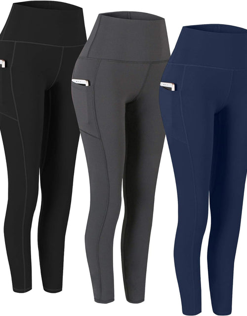 Load image into Gallery viewer, 3 Pack High Waist Yoga Pants,Yoga Pants for Women Tummy Control Workout Pants 4 Way Stretch Leggings with Pockets
