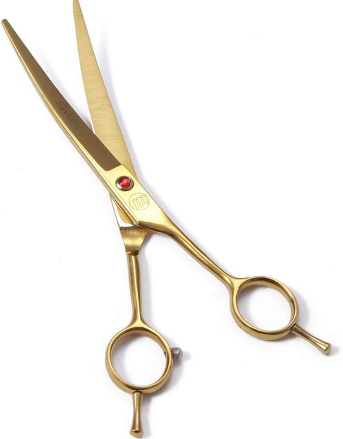Load image into Gallery viewer, Professional Dog Grooming Scissors Set, 7 Inch/8 Inch Pet Grooming Scissors Chunkers Shears for Dog, Curved Dog Grooming Scissors, Thinning Shears for Dog with Grooming Comb
