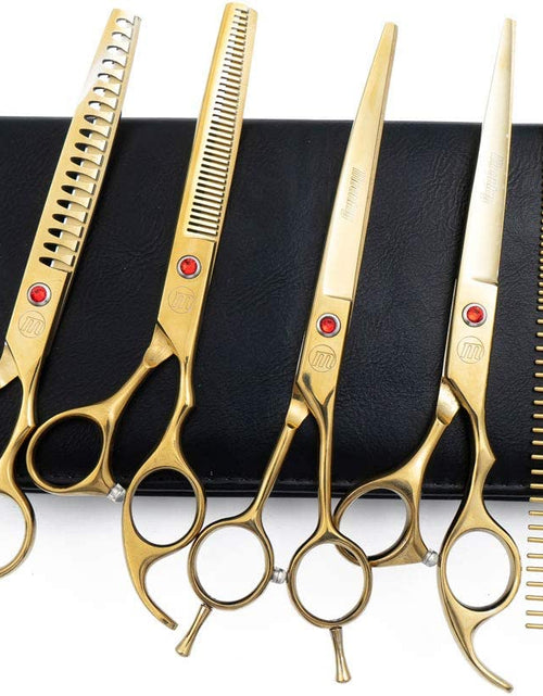 Load image into Gallery viewer, Professional Dog Grooming Scissors Set, 7 Inch/8 Inch Pet Grooming Scissors Chunkers Shears for Dog, Curved Dog Grooming Scissors, Thinning Shears for Dog with Grooming Comb
