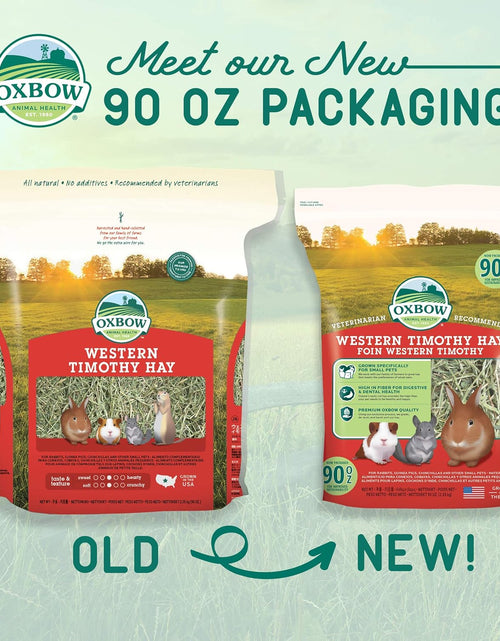 Load image into Gallery viewer, Animal Health Western Timothy Hay - All Natural Hay for Rabbits, Guinea Pigs, Chinchillas, Hamsters &amp; Gerbils -Veterinarian Recommended- Grown in the USA-90 Oz.
