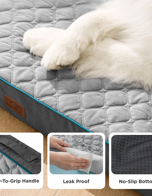 Load image into Gallery viewer, Orthopedic Dog Bed for Large Dogs - Memory Foam, 2-Layer Thick Pet Bed with Removable Washable Cover and Waterproof Lining (36X27X3.5 Inches), Dog Mattress, Grey
