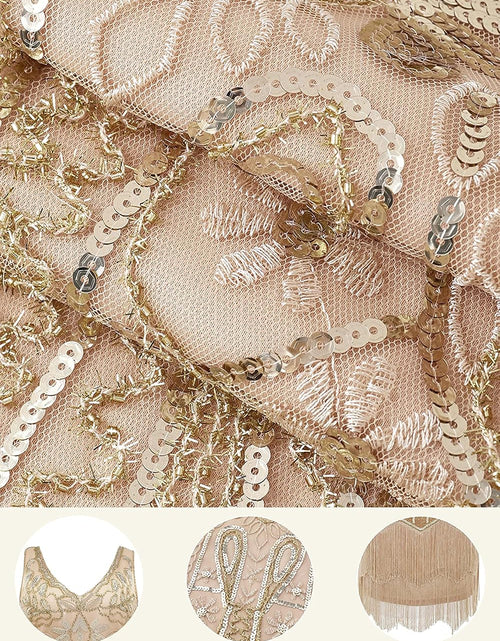 Load image into Gallery viewer, Women'S Flapper Dresses 1920S V Neck Beaded Fringed Great Gatsby Dress
