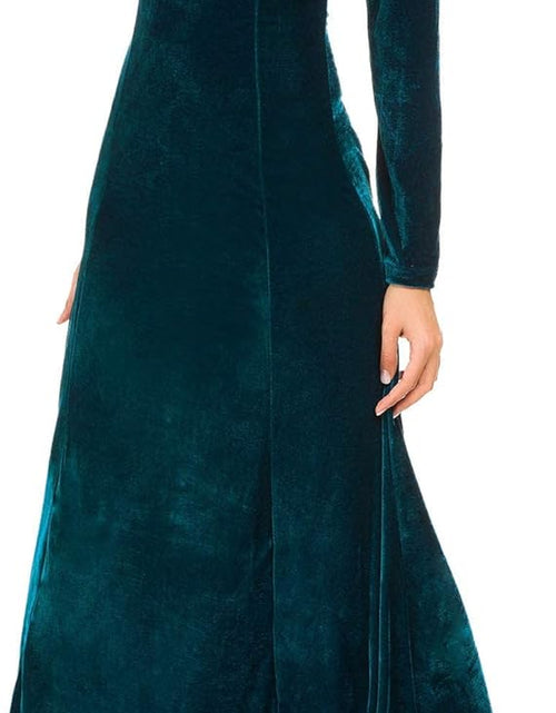 Load image into Gallery viewer, Women'S Elegant Long Sleeve Ruched Velvet Stretchy Long Dress
