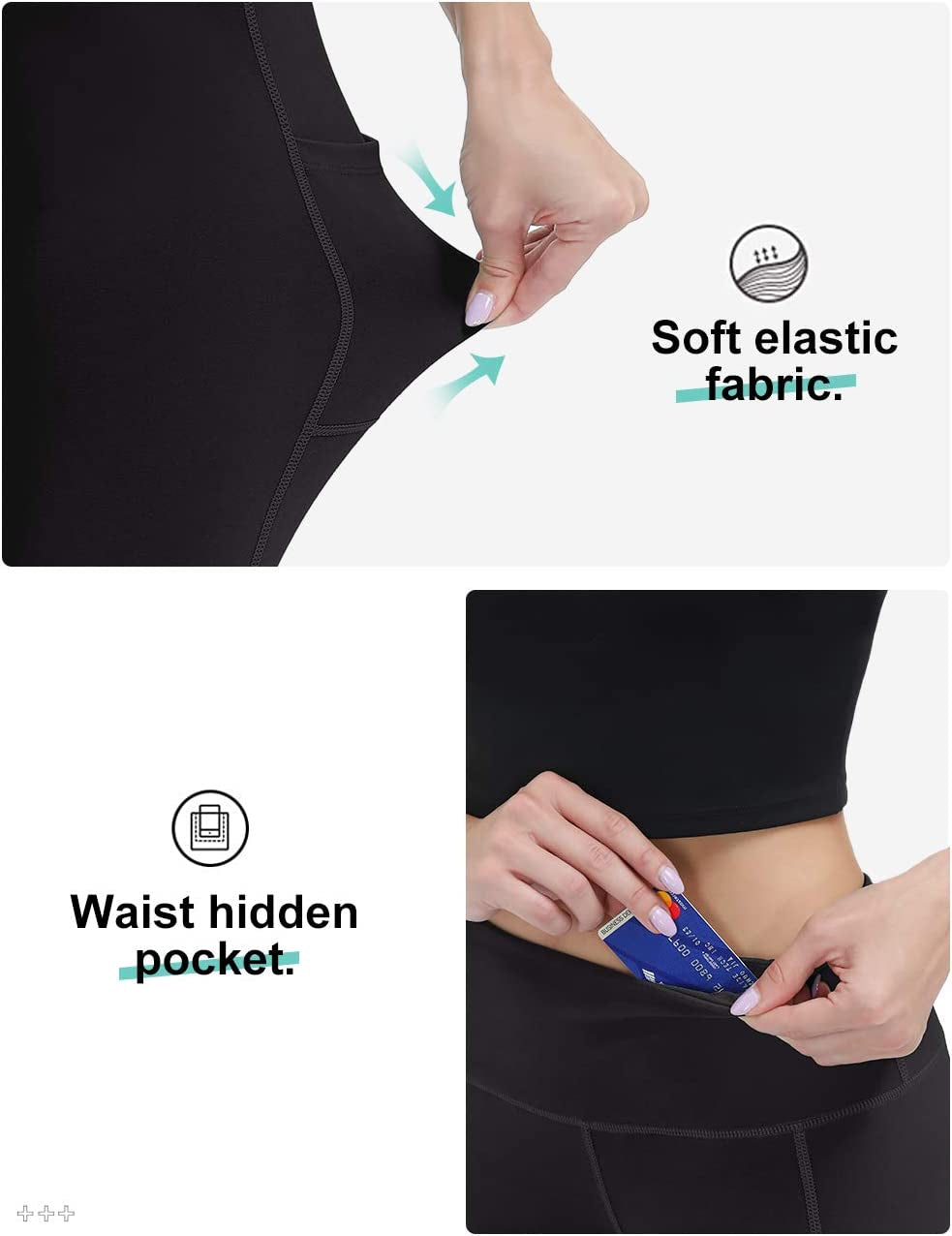 Yoga Pants with Pockets for Women High Waisted Workout Leggings Tummy Control Athletic Leggings