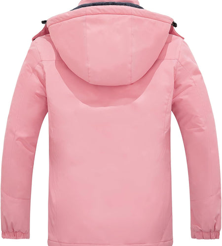 Women'S Mountain Waterproof Ski Jacket Windproof Rain Jacket Winter Warm Hooded Coat