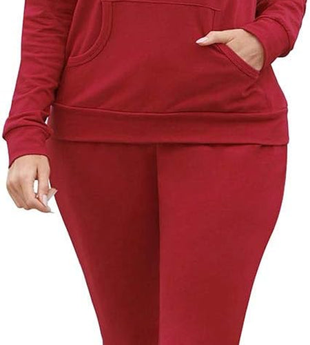 Women Pullover Hoodie Pockets Sweatpants Sport Jogger Sweatsuit
