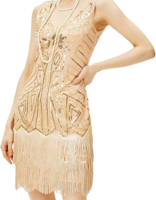 Load image into Gallery viewer, Women'S Flapper Dresses 1920S V Neck Beaded Fringed Great Gatsby Dress
