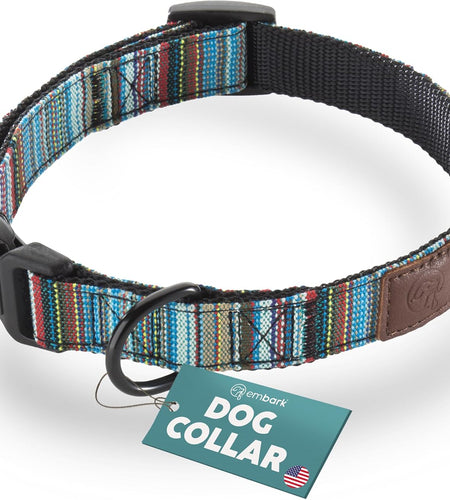 Embark Urban Dog Collar – Dog Collar Stylish & Durable Nylon Dog Collar for Large Dogs, Small Dogs & Medium Dogs.Comfortable Pet Collar Strong Buckles for Any Size Breed |Puppy Collars|