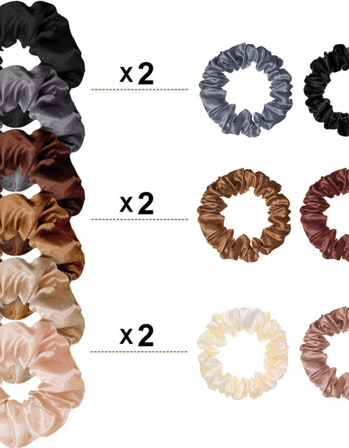 Load image into Gallery viewer, 24 Pieces Satin Hair Scrunchies Silk Elastic Hair Bands Skinny Solid Hair Ties Ropes Ponytail Holder for Women Girls Hair Accessories Decorations (Chic Colors)
