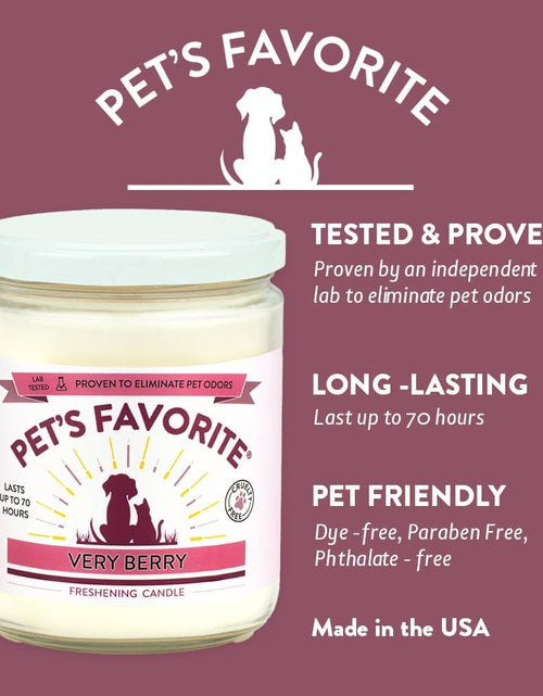 Load image into Gallery viewer, - Tested &amp; Proven - Odor Eliminating Candle, Pet-Friendly Scented Candle, in 4 Great Fragrances – 70-Hour Burn Time, Cotton Wick (Very Berry, Pack of 1)
