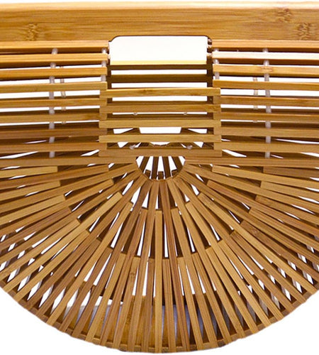 Womens Bamboo Handbag Handmade Large Tote Bag Straw Beach Bags Beach Purse