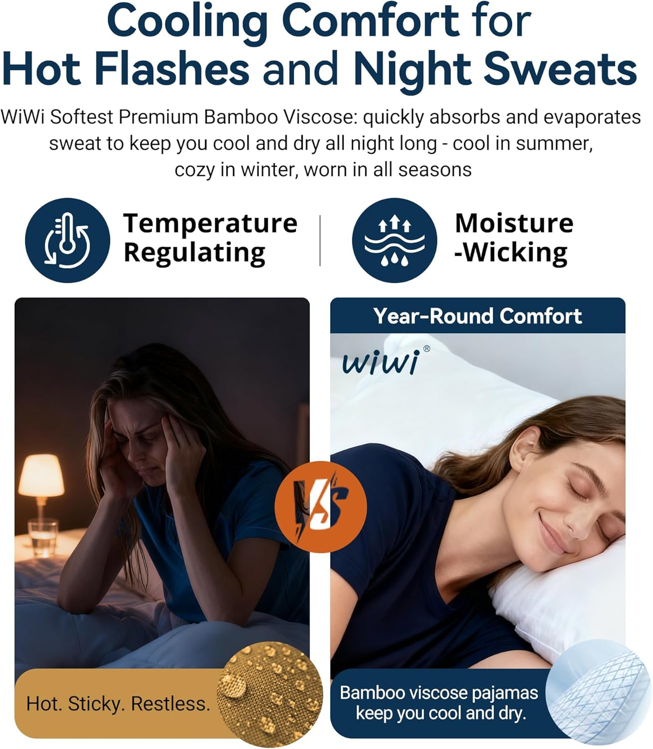 Women'S Nightgowns Soft Bamboo Pajamas 3/4 Sleeves Sleep Shirt Lightweight Nightshirts plus Size Sleepwear S-4X