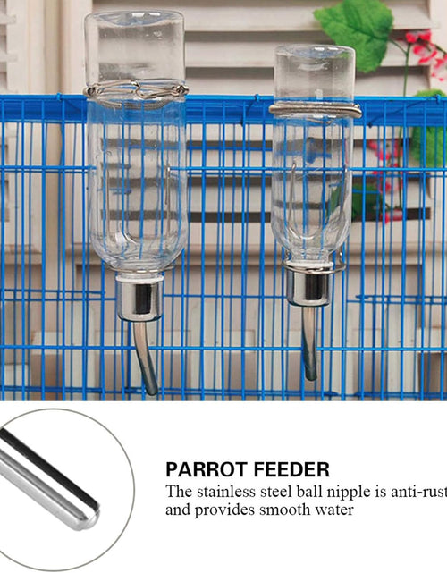 Load image into Gallery viewer, Pet Feeder Automatic Pet Water Dispenser Practical Parrot Water Drinking Feeding Bottle with Stainless Steel Ball Nipple (S)
