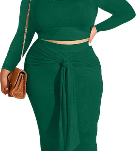 Plus Size Women 2 Piece Outfits Sets Sexy Tracksuit Midi Dress,Sleeveless Tank Top Bodycon Skirts Set Casual Summer