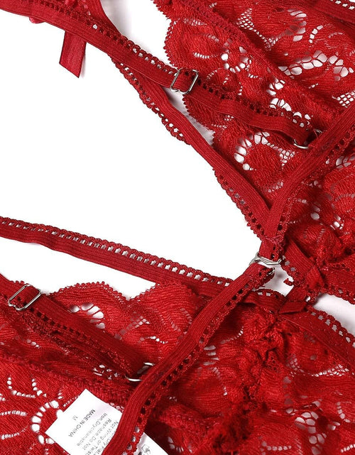 Load image into Gallery viewer, Women'S Deep V Lace Teddy One Piece Lingerie Cutout Strappy Lingerie
