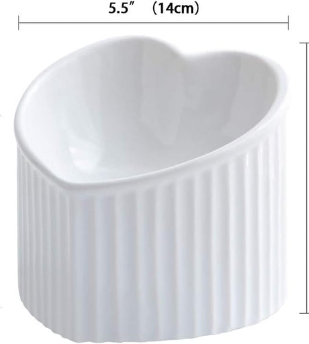 Ceramic Raised Cat Bowls, Tilted Elevated Food or Water Bowls, Stress Free, Backflow Prevention, Dishwasher and Microwave Safe, Lead & Cadmium Free