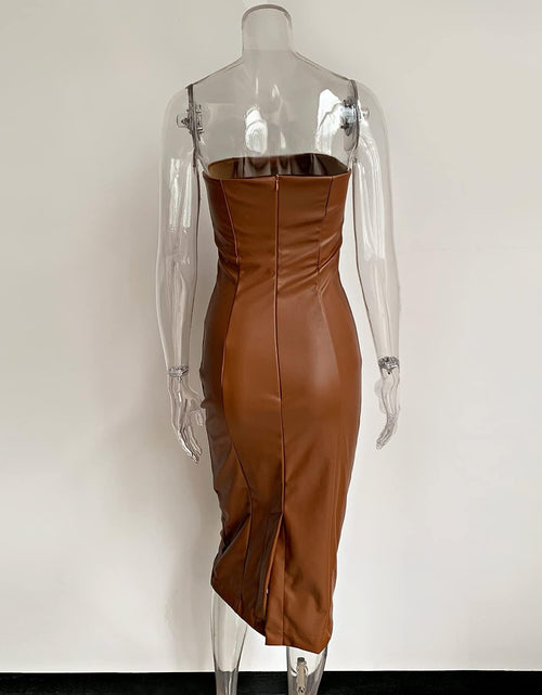 Load image into Gallery viewer, Women Strapless Tube Top Midi Dress off Shoulder Bodycon Party Dress
