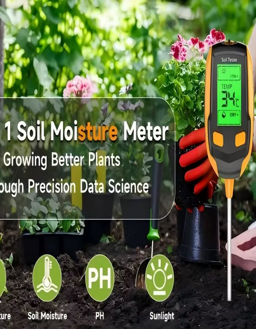 Load image into Gallery viewer, SmartGrow 4-in-1 Digital Soil Meter – Moisture, pH, Temperature &amp; Sunlight Intensity for Perfect Plant Care
