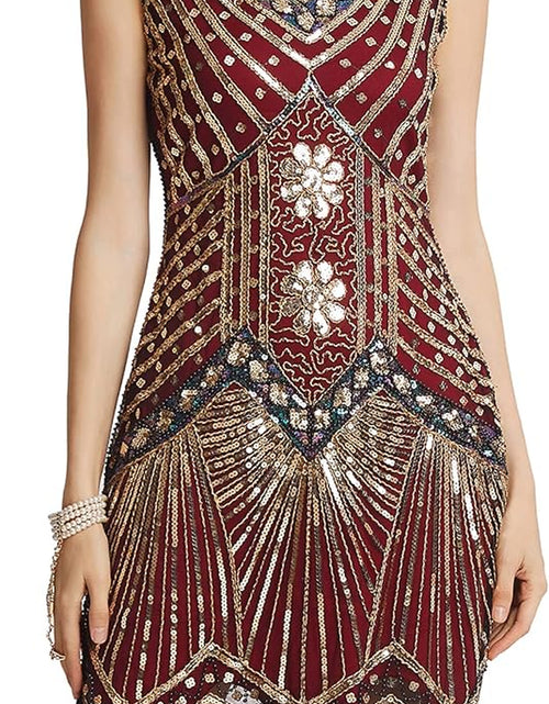 Load image into Gallery viewer, Women'S Flapper Dresses 1920S V Neck Beaded Fringed Great Gatsby Dress
