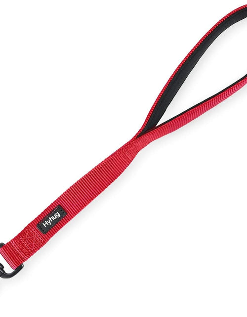 Load image into Gallery viewer, Traffic Nylon 18 Inches Short Leash with Soft Neoprene Padded Handle for Giant Large Medium Boy and Girl Dogs - Professional Training, Daily Use Walking. (Red)
