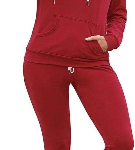 Women Pullover Hoodie Pockets Sweatpants Sport Jogger Sweatsuit