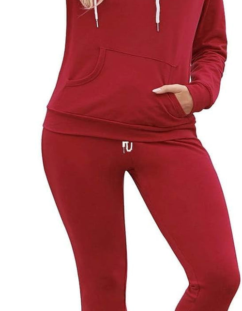 Load image into Gallery viewer, Women Pullover Hoodie Pockets Sweatpants Sport Jogger Sweatsuit
