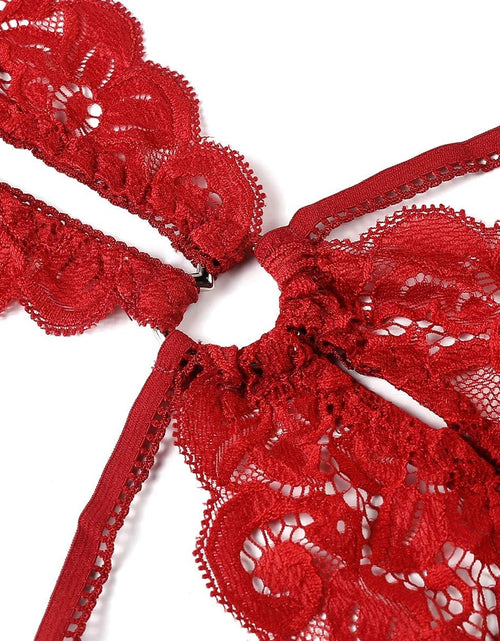 Load image into Gallery viewer, Women'S Deep V Lace Teddy One Piece Lingerie Cutout Strappy Lingerie
