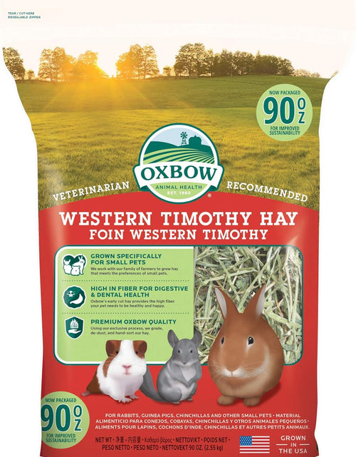 Load image into Gallery viewer, Animal Health Western Timothy Hay - All Natural Hay for Rabbits, Guinea Pigs, Chinchillas, Hamsters &amp; Gerbils -Veterinarian Recommended- Grown in the USA-90 Oz.
