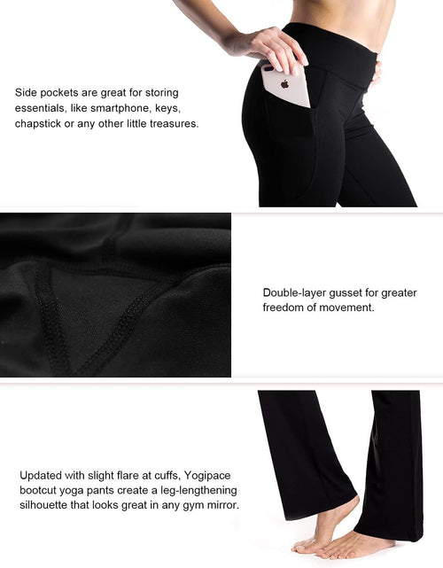 Load image into Gallery viewer, ,27"/29"/31"/33"/35"/37",Women'S Bootcut Yoga Pants Workout Pants Side Pockets
