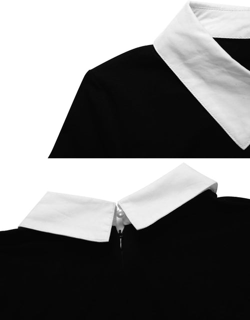 Load image into Gallery viewer, Women'S Long Sleeve Casual Peter Pan Collar Fit and Flare Skater Dress
