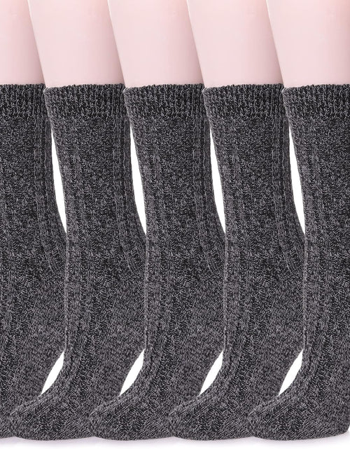 Load image into Gallery viewer, Womens 5 Pairs Soft Thick Comfort Casual Cotton Warm Wool Crew Winter Socks
