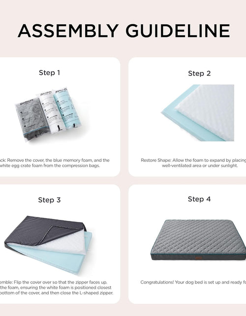 Load image into Gallery viewer, Orthopedic Dog Bed for Large Dogs - Memory Foam, 2-Layer Thick Pet Bed with Removable Washable Cover and Waterproof Lining (36X27X3.5 Inches), Dog Mattress, Grey
