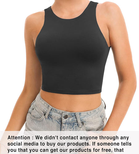 Workout Crop Tops for Women Cropped Racerback Halter Neck Shirts Sleeveless Yoga Tops Pack