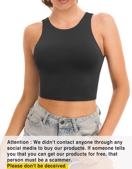 Load image into Gallery viewer, Workout Crop Tops for Women Cropped Racerback Halter Neck Shirts Sleeveless Yoga Tops Pack
